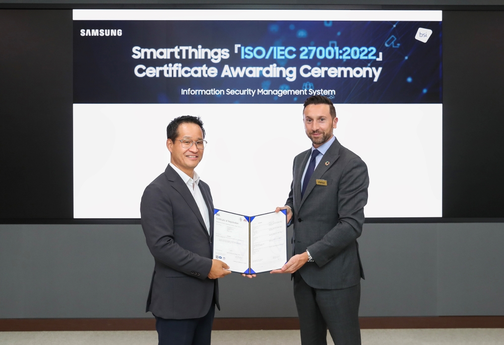 Samsung SmartThings Earns Top Information Security Certification ISO 27001
